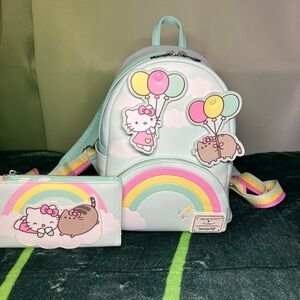 Hello Kitty x Pusheen Loungefly Backpack and Wallet